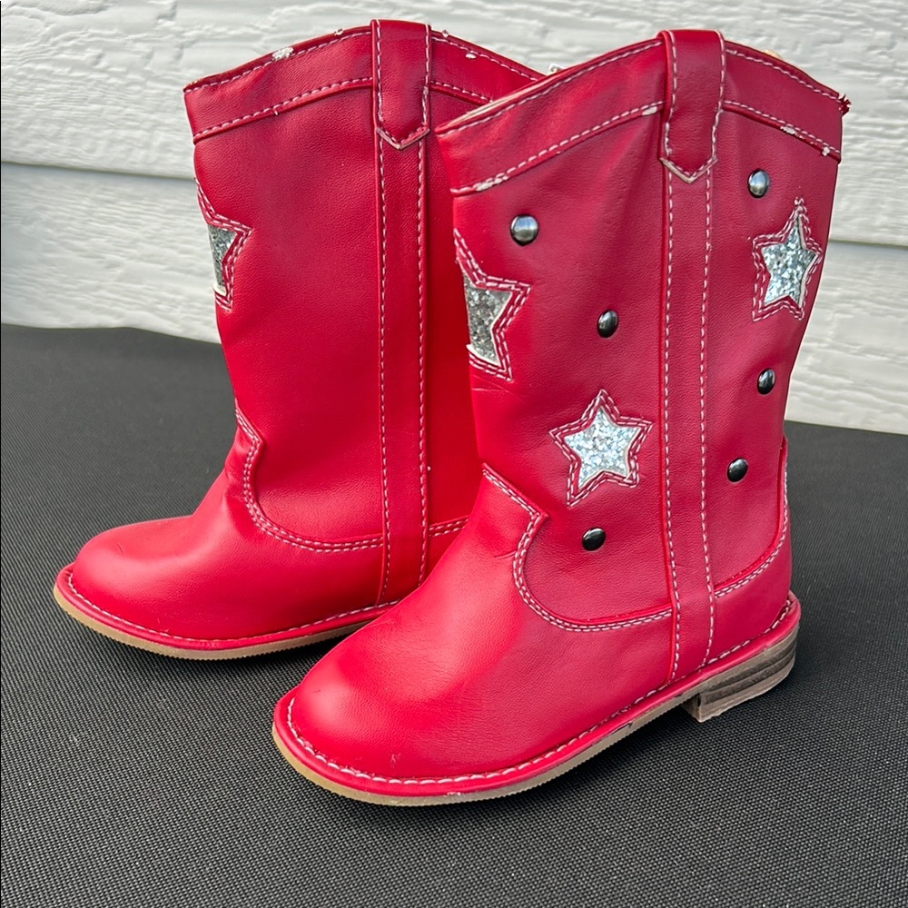 Old Navy Red Kids Boots with Star Accents Size 5